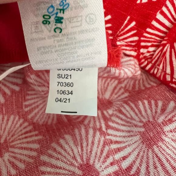 LOFT Linen Viscose High Rise Red Shorts Size Large Breathable - Picture 6 of 8